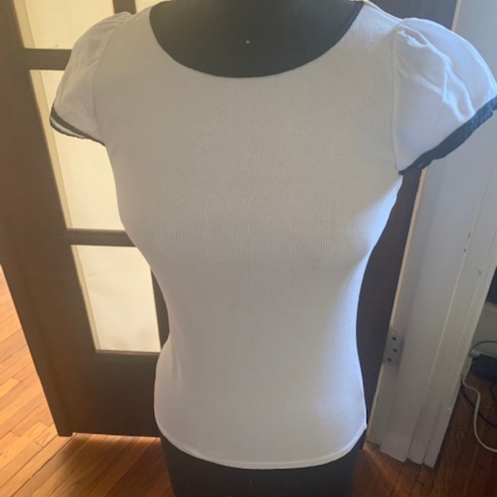 Ralph Lauren White Tee with Navy Edging